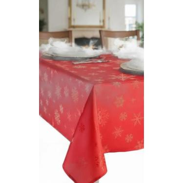 Imagem de Toalha de Mesa Jacquard 1,40x2,10m Estampa Floco de Neve - Congratulat