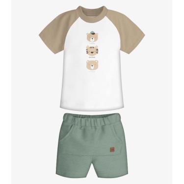 Imagem de Conjunto Infantil Camiseta Com Bermuda Trick Nick Bege