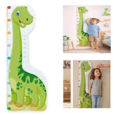 Imagem de Regua crescimento dinossauro 140cm mdf madeira infantil portatil pared