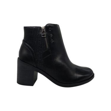 Imagem de Bota Coturno Feminina Salto Grosso Médio Comfortflex 2599331, Preto, 3
