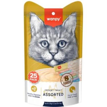Imagem de Petisco Wanpy Gato Creamy Sortido 25 Und 14g 350g