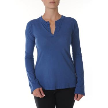 Imagem de Beyond Yoga Henley de manga comprida Pima orgânica (Blue Jay, GG)