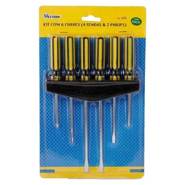 Imagem de Kit com 6 chaves fenda e Philips WESTERN 676
