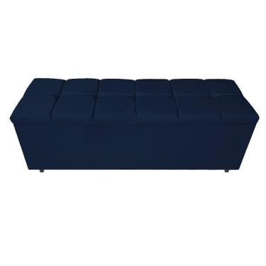Imagem de Calçadeira Estofada Manchester 160 Cm Queen Size Suede Azul