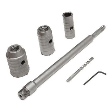 Imagem de Kit 3 Brocas Serra Copo Parede Concreto Laje 30 40 50 Mm
