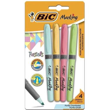 Imagem de Caneta Marca Texto Marking 4 Cores Pastel Bic