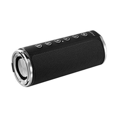 Imagem de Alto-falante Bluetooth sem fio estéreo duplo alto-falante Bluetooth com microfone Bluetooth alcance de 10-20 m para família ao ar livre, preto