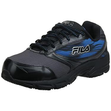Imagem de Fila Men's Memory Meiera 2 Slip Resistant Composite Toe Trail Running Shoe Food Service, Castlerock/Black/Prince Blue, 7.5 D US