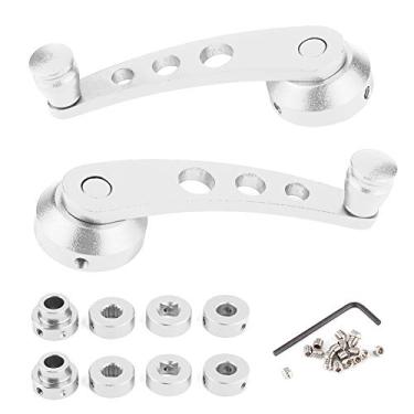 Imagem de Manivelas de janela, enrolador de janela universal, manivela de vidro, maçaneta de liga de alumínio, substituição automotiva, alça de elevação para carro, remontagem de carro (prata)