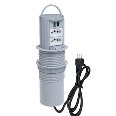 Imagem de Kit Torres De Tomadas Totem Manual Alça 2 Tom 20A 2USB 4.9A