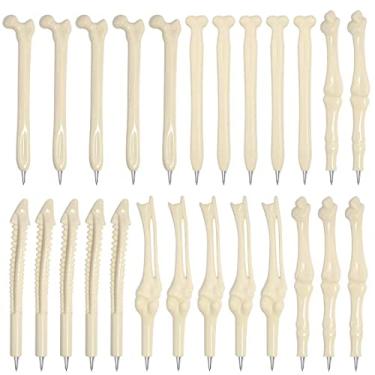 Imagem de Leery Canetas Esferográficas em Forma de Osso, 25 Peças, Tinta Preta, Caveira, Escolar e Médico