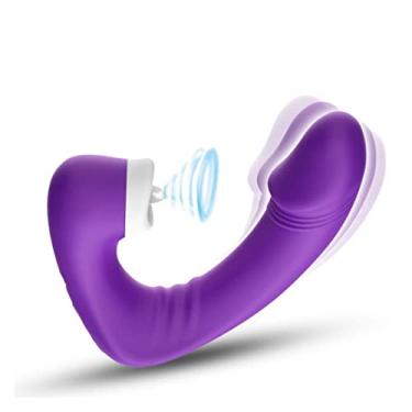 Imagem de Vibrador Estimulador de Clitóris e Língua Brinquedo Sexual Feminino 9 Frequências Erótico Zatla (Roxo)