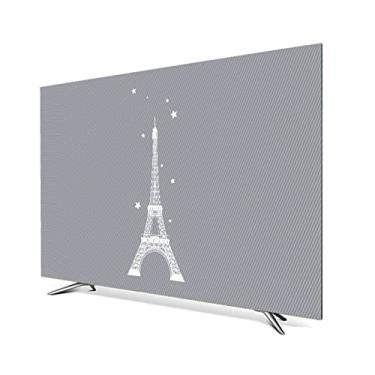 Imagem de Capa de TV à prova de poeira respirável e confortável, tecido de impressão digital de flanela engrossada, lavável sem capa desbotada, para LED de 60 a 80 polegadas, LCD, Smart TV OLED, F, 48 polegadas