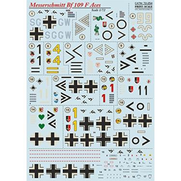 Imagem de Print Scale Decalque para avião Messerschmitt BF.109 F ACES 1/72 72-254