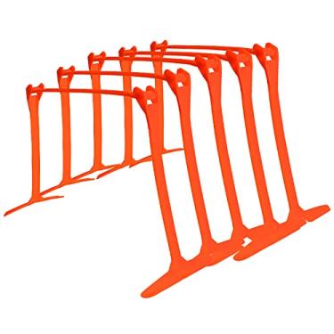 Imagem de Objetivo de treinamento de futebol ajustável velocidade de altura obstáculos PVC escadas dobráveis de agilidade para cães para esportes de salto de futebol 5 peças, vermelho, 37 * 32,5 cm