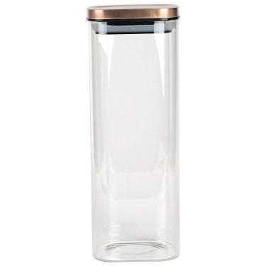 Imagem de Porta Mantimentos Quadrado Dynasty em Vidro Borossilicato com Tampa de Metal Cobre – 1,9L