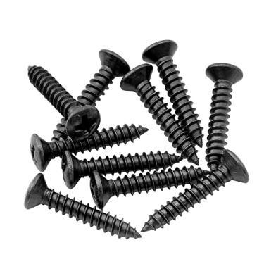 Imagem de Musiclily Ultra 2,5x15mm Aço Inoxidável Parafusos para Moldura Captador/Rebaixador de Cordas de Guitarra e Baixo,Preto (20 Peças)