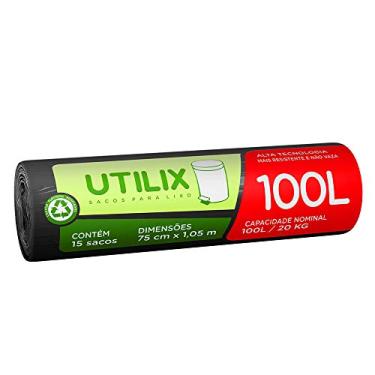 Imagem de Utilix 100L Preto, Rolo com 15 Sacos para Lixo Dover-Roll