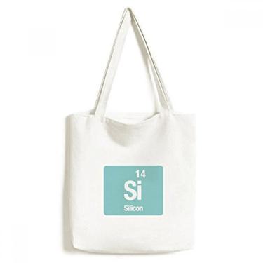 Imagem de Bolsa de lona com elemento químico de silício, bolsa de compras casual
