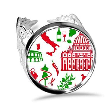 Imagem de DIYthinker Anel de noivado ajustável com bandeira da Itália