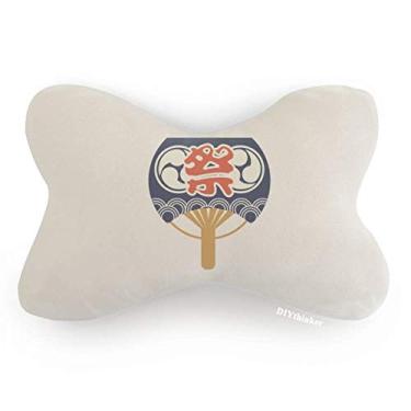 Imagem de DIYthinker Almofada de apoio de cabeça para decoração de pescoço tradicional para ventilador de papel de cultura japonesa