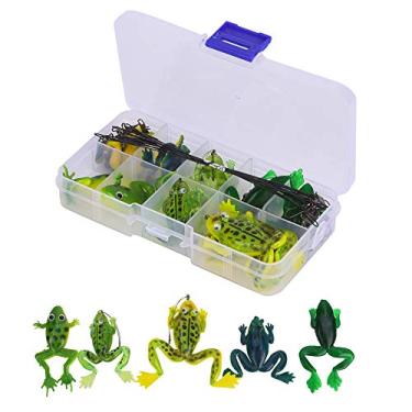 Imagem de Isca para sapos, Conjunto de pesca para sapos, com ganchos de pesca + conectores Kit para iscas para sapos, Iscas para sapos, 13X6,5X2,2cm Mar/Água doce para o amante da pesca