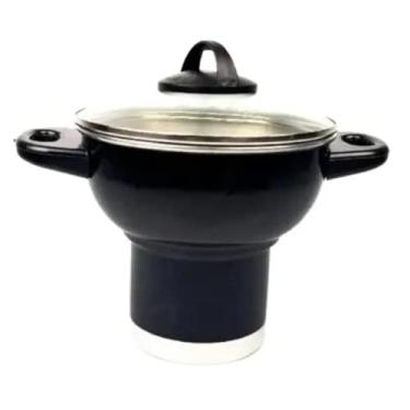 Imagem de Cuscuzeira Preto/Black 18cm Com Tampa De Vidro