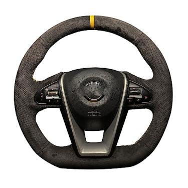 Imagem de ZIRIA Cobertura de volante de carro trançada de camurça costurada à mão, para Nissan Lannia 2015 Maxima 2016 Acessórios do carro