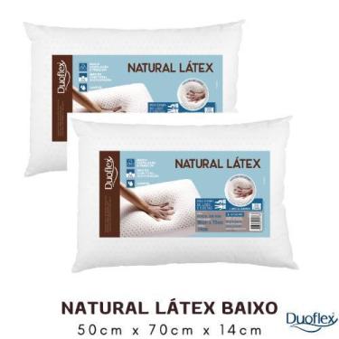 Imagem de Kit 2 Travesseiros Natural Látex P/ Dormir De Lado E Costas Duoflex -