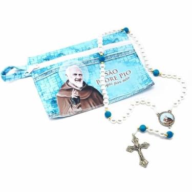 Imagem de Terço São Padre Pio Na Bolsinha Com Zíper