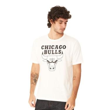 Imagem de Camiseta Nba Estampada Chicago Bulls Off White