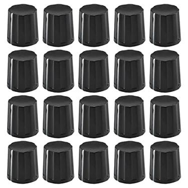 Imagem de Bettomshin Botão de controle de potenciômetro, 20 peças, eixo de inserção de 6 mm, 18 x 18 mm, botão rotativo de controle de volume, preto