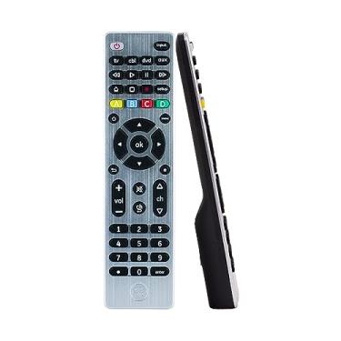 Imagem de GE Controle remoto universal para Samsung, Vizio, LG, Sony, Sharp, Roku, Apple TV, TCL, Panasonic, Smart TVs, reprodutores de streaming, Blu-ray, DVD, 4 dispositivos, prata, 33709