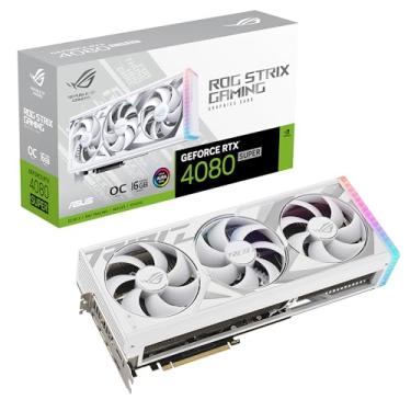 Imagem de ASUS Placa gráfica ROG Strix GeForce RTX™ 4080 Super White OC Edition (PCIe 4.0, 16GB GDDR6X, DLSS 3, HDMI 2.1a, DisplayPort 1.4a, câmara vapor, sensor de energia, sincronização Aura)