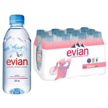 Imagem de Kit Com 12Un Água Mineral S/ Gás Francesa Evian Pet 330Ml