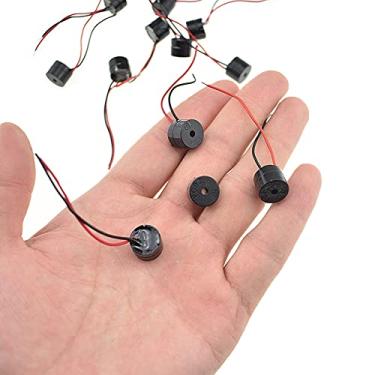 Imagem de Hahiyo YMD-12095 Alarme de campainha eletrônica 5V CC 12 x 9,5 mm bipe sonoro contínuo ativo alto tom alto som piezo segurança audível fácil de instalar com fio para alarme de sirene de buzina, 12