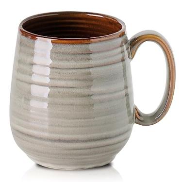 Imagem de Hasense Caneca de café, copo grande de 590 ml de cerâmica com alça grande, xícara de chá de cerâmica para escritório e casa, caneca grande presente para pai e mãe, segura para lava-louças e