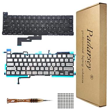 Imagem de Pardarsey Teclado retroiluminado de substituição compatível com MacBook Pro de 13 polegadas A2338 2020 2022 layout dos EUA com parafusos de teclado e chave de fenda