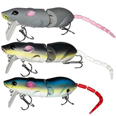 Imagem de Topwater Iscas de pesca para ratos de robalo Whopper Plopper Kit de iscas de robalo para robalo com trator de cauda rotativa flutuante para robalo (AH8515N- 8,5 cm 15 g)