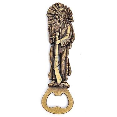 Imagem de LSJ ORIGINAL Abridor de garrafa de cerveja indianos com lança, abridor de garrafa legal para ferramenta de bar, removedor de tampa de refrigerante e cerveja, gadget legal e divertido