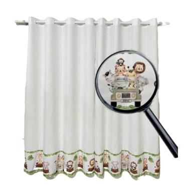 Imagem de Cortina Quarto Infantil Janela Padrão Safari Jeep Bichos 2,60 L x 1,70 A