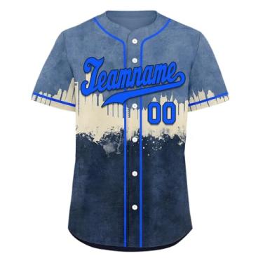 Imagem de AWSOLE Camisetas de beisebol personalizadas com design urbano uniforme de equipe de baixo para baixo, camisas masculinas, número de nome costurado, Estilo-13, P