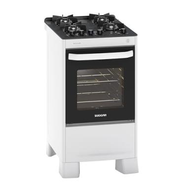 Imagem de SUGGAR FOGÃO MAX GLASS BRANCO MESA DE VIDRO 4 BOCAS TREMPE 6 APOIOS ACENDIMENTO AUTOMÁTICO FGVMG410BR