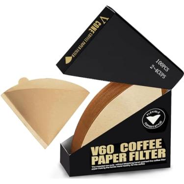 Imagem de Filtro V60 100 Count, Filtros de Café Cone, 1-4 Xícaras, Descartável para Verter (Tamanho 02 Natural Não Alvejado)