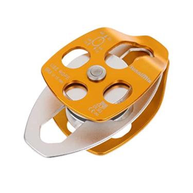 Imagem de Luzhengyang Polia dupla 32KN para sistema de reboque de escalada e espeleologia certificado CE | peso, compacto e | Escalada, rapel, transporte, trabalho de árvore | Rolamento de esferas de liga de