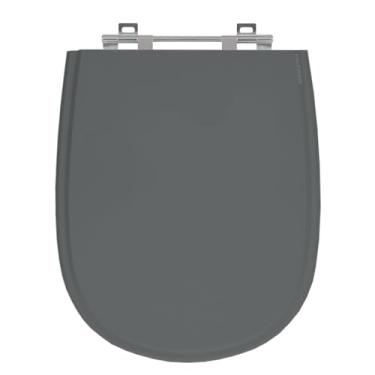 Imagem de SICMOL, Tampa De Vaso Ezedra Cinza Escuro Para Bacia Ideal Mdf Laque