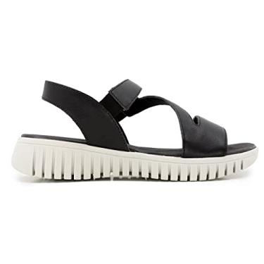 Imagem de Sandália Usaflex Feminina Plataforma Couro e Elástico AH0109