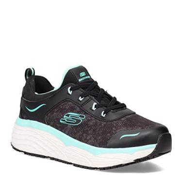 Imagem de Skechers Women's Work Max Cushioning Elite SR - Rastip Sneaker, Black/Teal, 8.5
