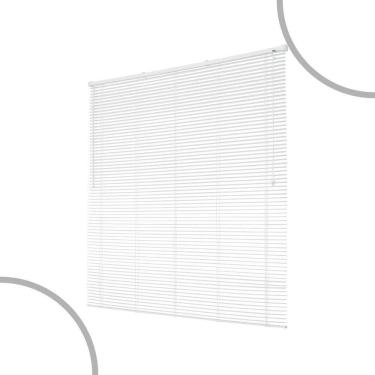 Imagem de Persiana Horizontal De Pvc- 1,60x1,60m Cortina Off Blackout  Branco