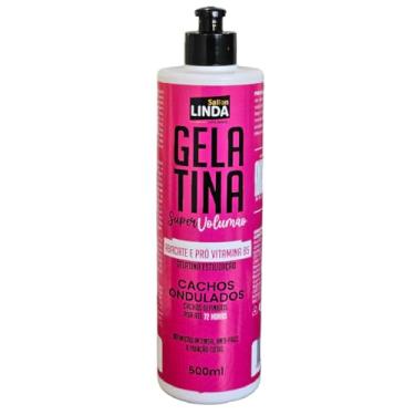 Imagem de Gelatina Capilar Super Volumão 500ml Para Cabelos Cacheados Volumosos Com Definição Sallon Linda